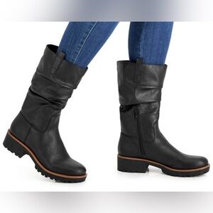 Sun + Stone Womens Nelliee Lug Sole Zipper Mid-Calf Boots Black